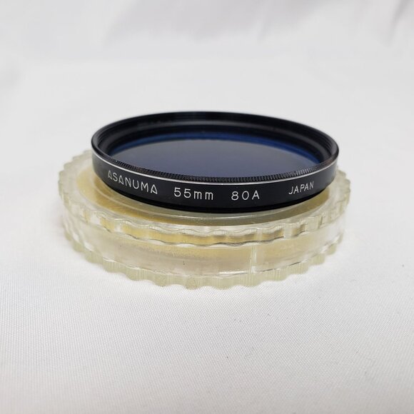 Asanuma 55mm 80A Camera Lens Tinted Blue Filter Protector VTG EXCELLENT!!! - Picture 1 of 6